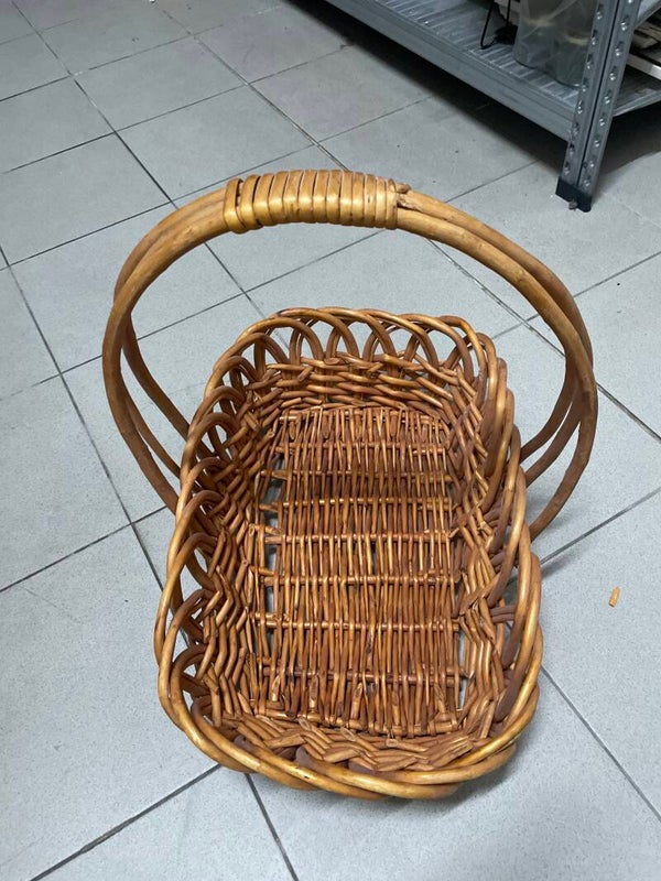 Hand woven wicker basket- Supplies ***
