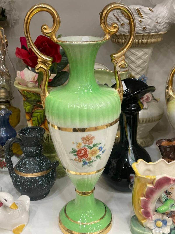 Green Porcelain Vase - Vintage