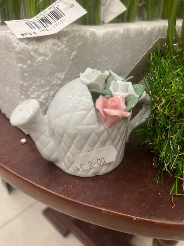 Porcelain Miniature Watering Can - Decor**