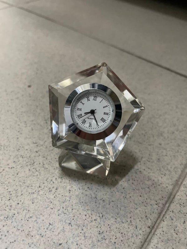 Clock in a Crystal Glass - Decor