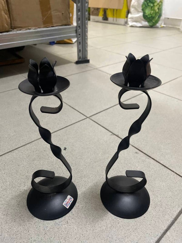 Black Iron Flower Shaped Candle Holders - €2 Each - Candles
