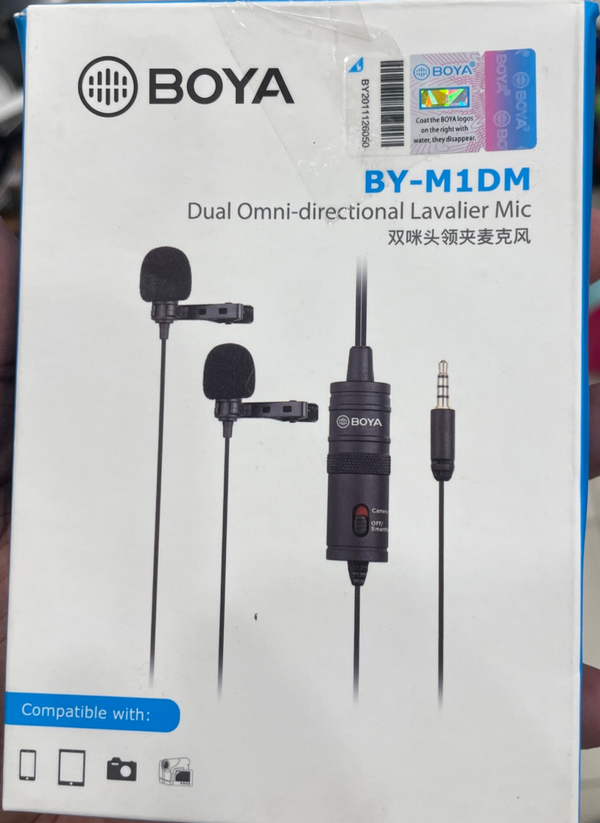 Boya BY-M1DM Dual Omni-Directional Lavalier Microphone - Gaming