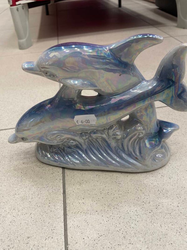 Ceramic dolphin figurine-decor***