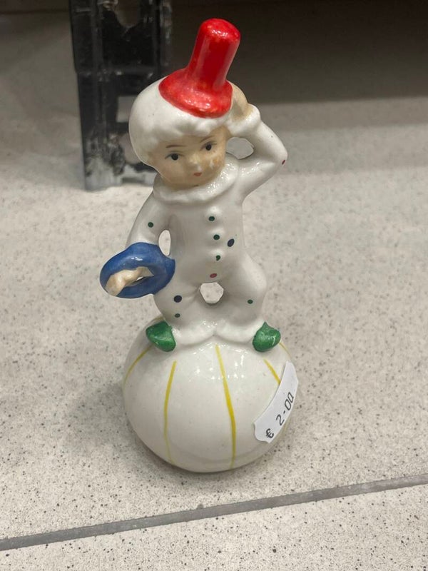 vintage ceramic polka dot clown figurine - Figurines*