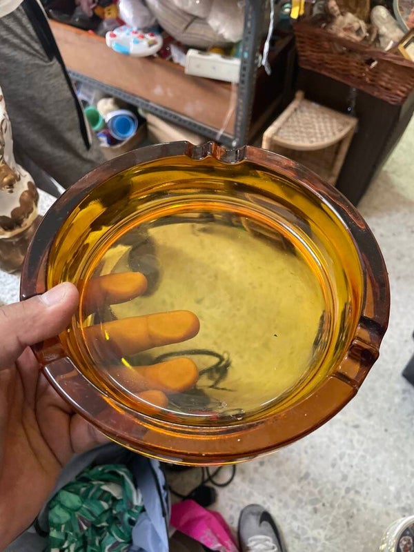 Big Yellow Glass Ashtray - Decor