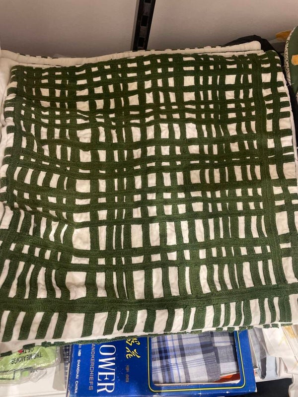 4 Green Plaid Pillowcases- Fabric*