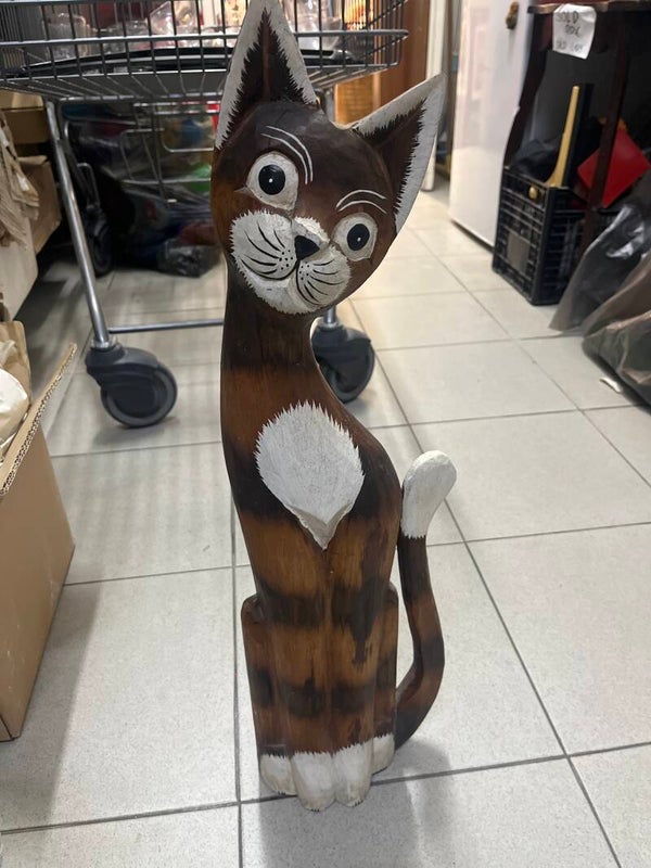 Wooden Cat Figurines-Decor***