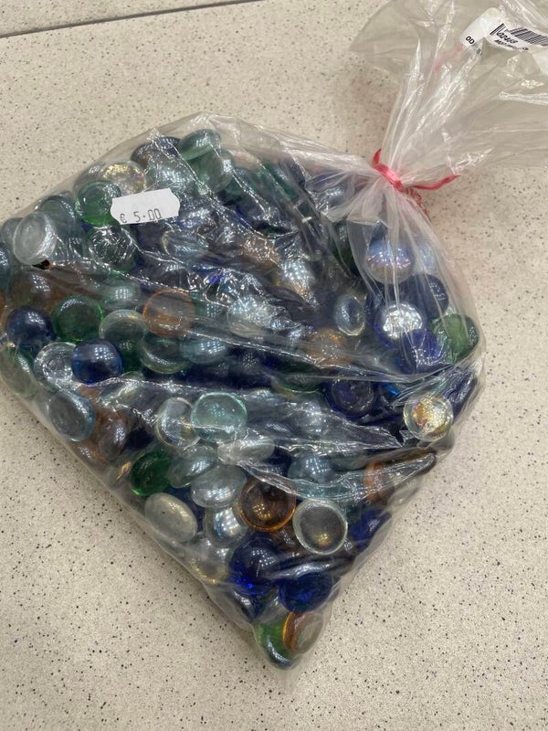 mixed-color glass pebbles- Decor***