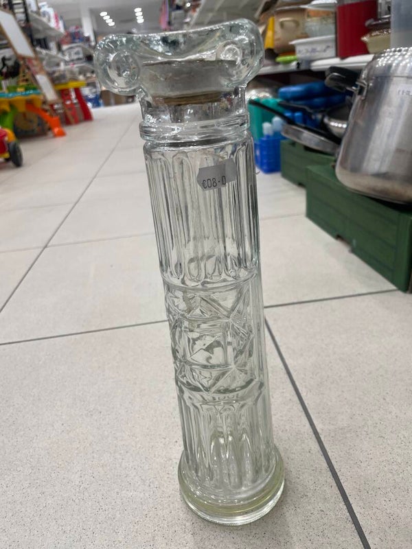 vintage Martini & Rossi glass column bottle decanter-Decor*