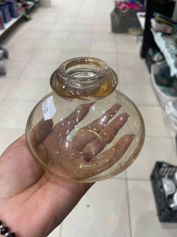 Amber tinted glass vase-Decor**