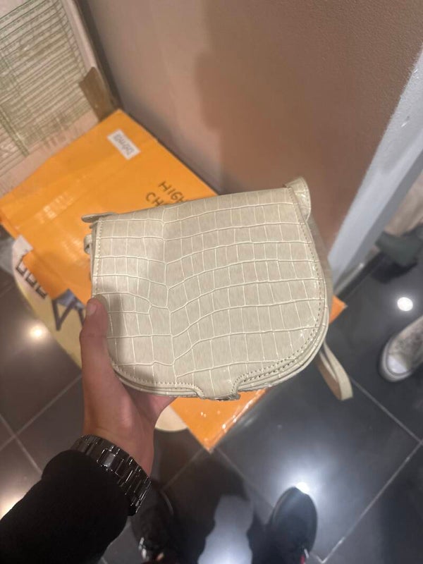 White Croco Style Bag - Bags