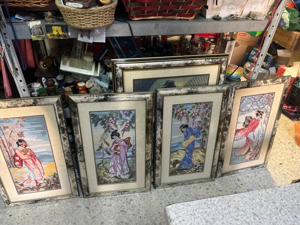 Chinese 4 Seasons Set of 4 - Tapestry - Frames