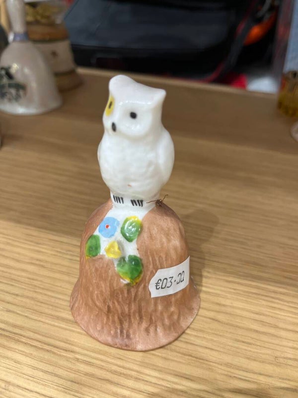 Ceramic Owl Figurine Bell-Decor***
