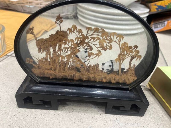 Chinese Cork Carving Diorama-Decor***
