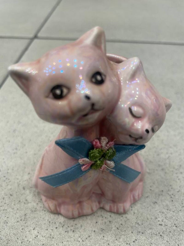 Pink cat Candle holder - decor*