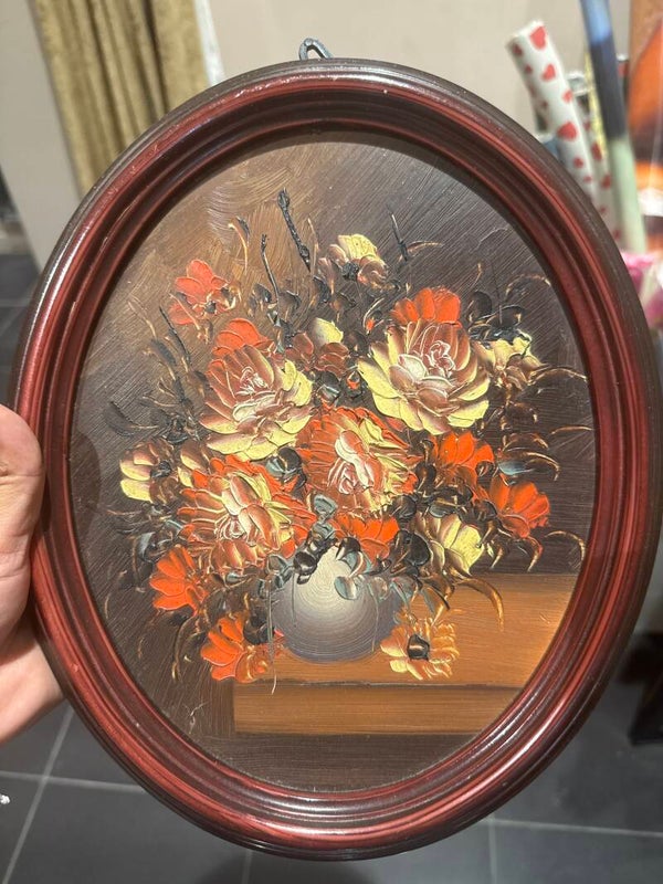Oval Hanging Mini Frame Hand Painted - Frames