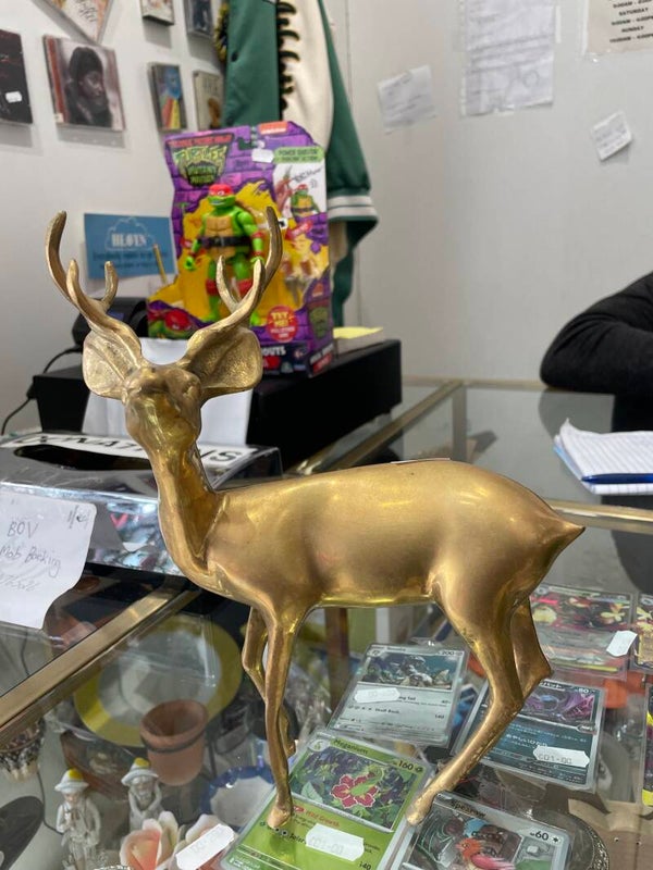 Deer Figurine - Brass