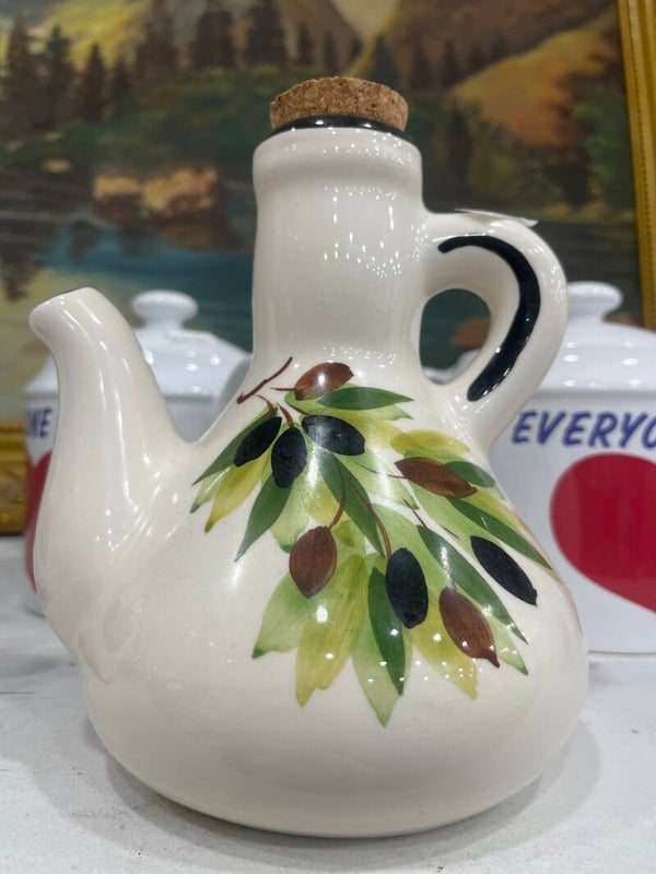 Hand-Painted Ceramic Olive Oil Dispenser - Supplies