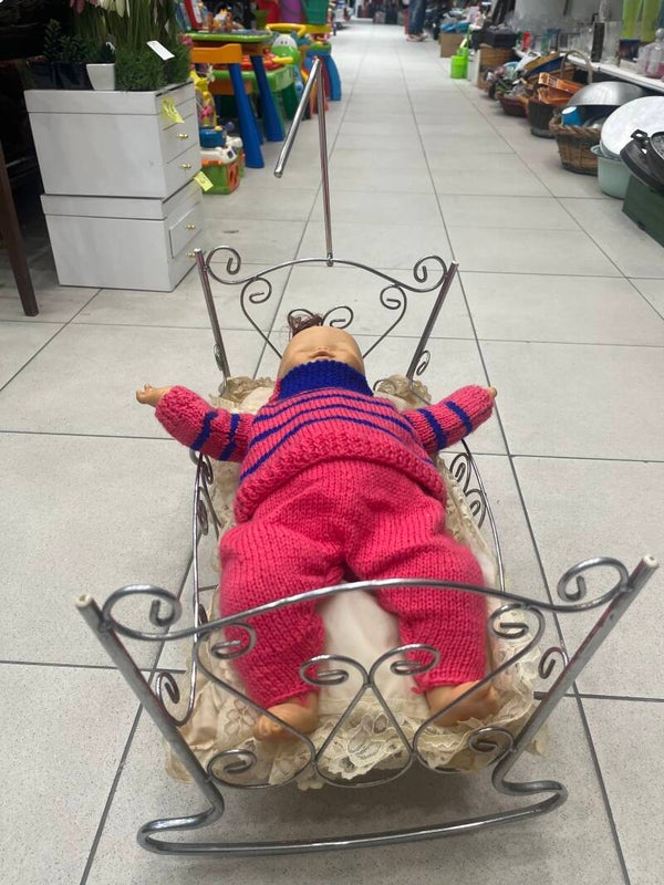 Vintage baby doll and bed- Toys***
