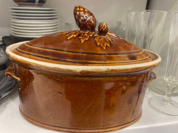 Vintage Brown glazed stoneware- Supplies ***