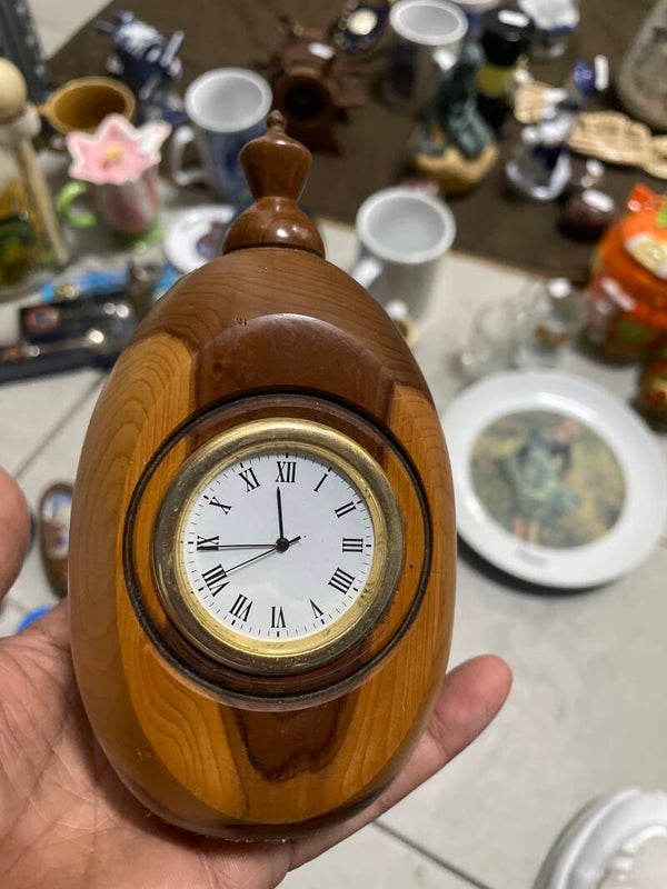 Handmade Wooden Desk Clock - Decor