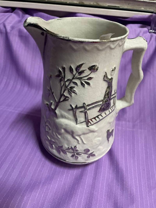 Antique Moulded Ceramic Pitcher - Decor