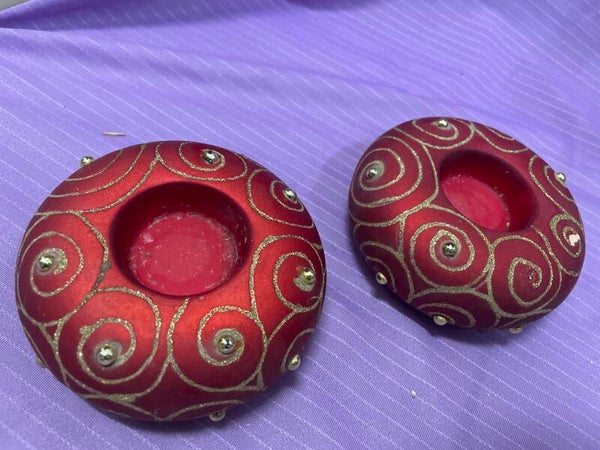 Red Art Candle Holder - €2 Each - Candles