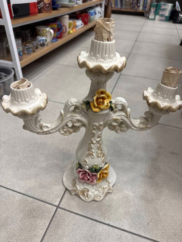 Vintage Capodimonte candelabra- Candles ***