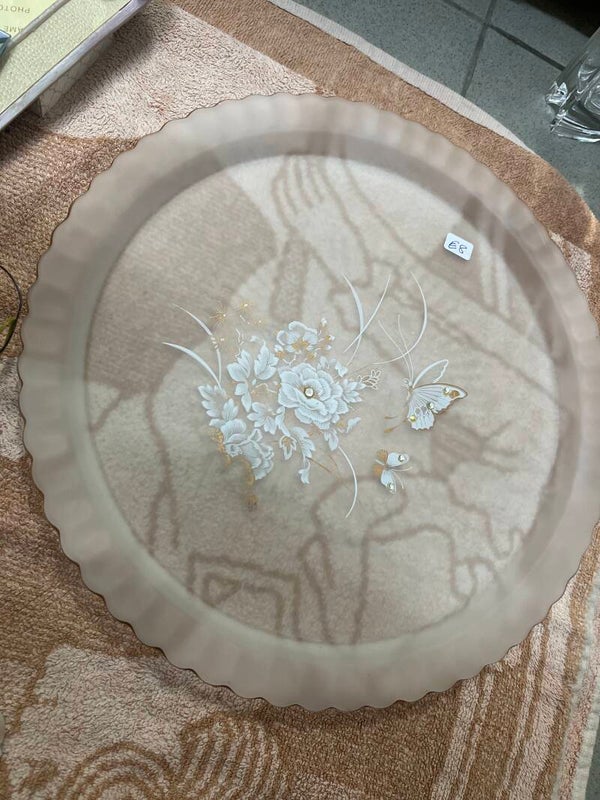 Frosted glass serving platter- Supplies ***