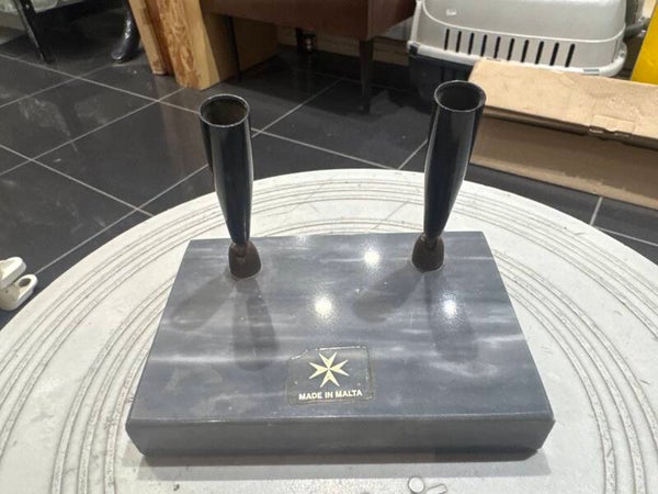 Marble Double Pen Desk Stand - Vintage