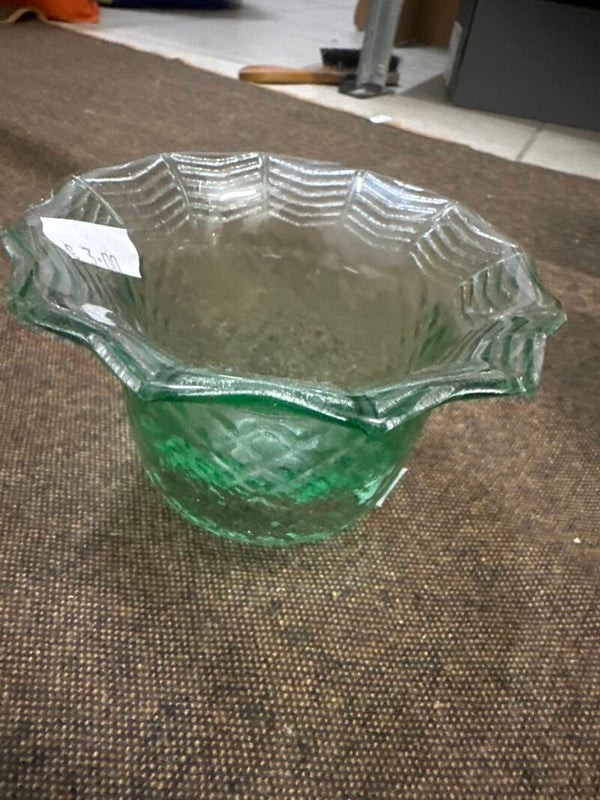 Green glass candle holder- Candles ***