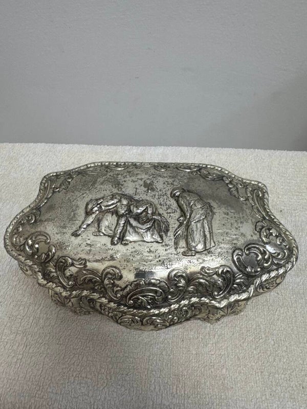 Silver Plated Trinket Jewellery Box - Jewellery**