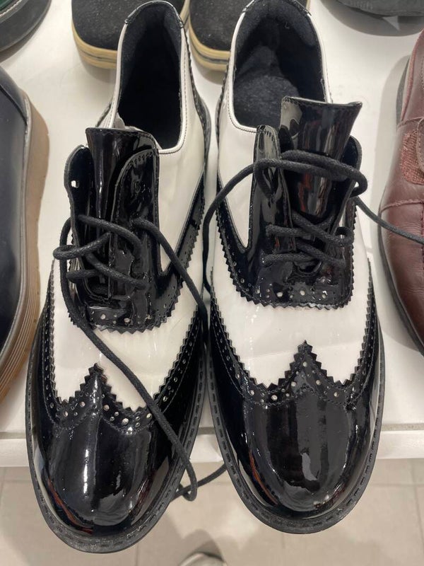 Women Oxford Black and White Shoes - Size 42