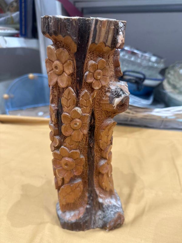 Hand Carved Wooden Decorative Cylinder-Decor***