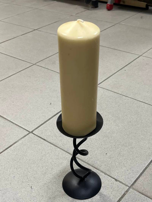 Thick Candle on Holder - Candles