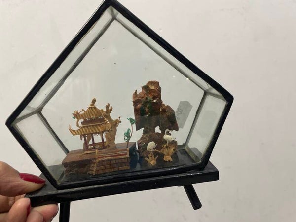Chinese Hand-Carved Cork Diaroma - Crafts
