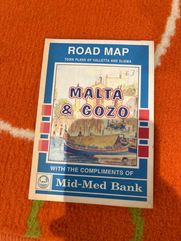 Vintage Road Map of Malta and Gozo - Collectibles