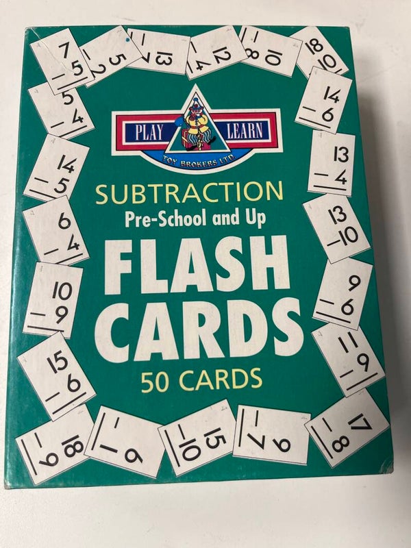 Subtraction Flash Cards - Stationery