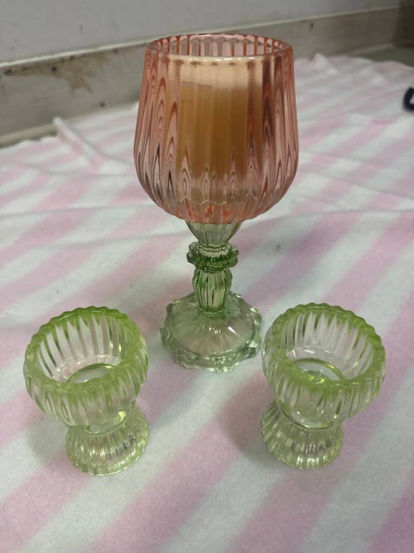 Set of 3 candle holder- Candles ***