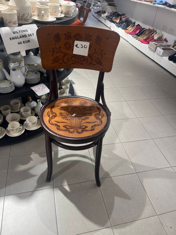 vintage Art Nouveau-style bentwood chair - furniture*