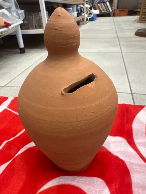 Handcrafted Clay Piggy Bank-Supplies***