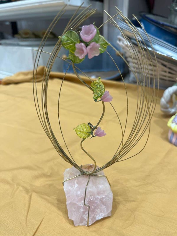 Glass Floral Sculpture-Decor***