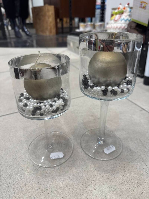 Glass Candles Holder-Decor*