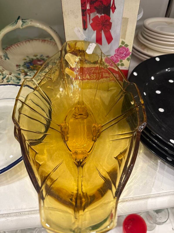 Vintage Amber Glass Bowl - Decor*