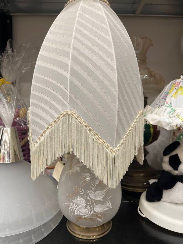 Table Lamp With Brass And Glass Base - Decor**
