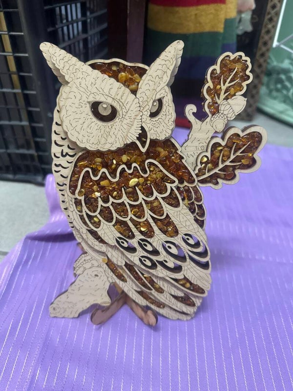 Wooden Owl Table Decor-Decoration***
