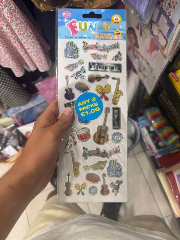 musical Instruments sticker sheet - stationary*