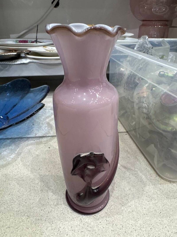 Vintage opaline glass vase-Decor***