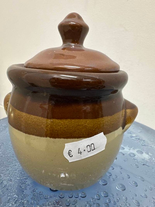 Glazed stoneware lidded jar- Supplies ***