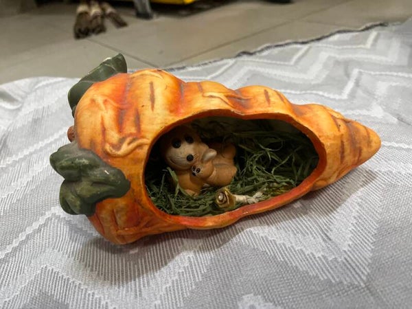 Rabbit Diorama Carrot House Figurine -Figurines ***